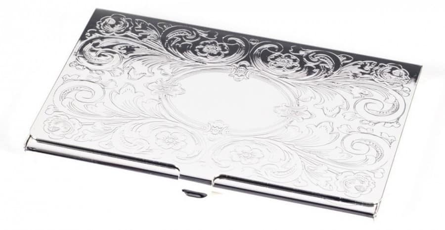 Metal Case With Floral Accent Metal Case with Floral Accent