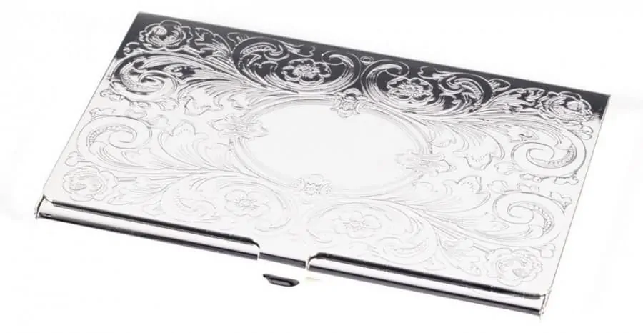 Metal Case with Floral Accent