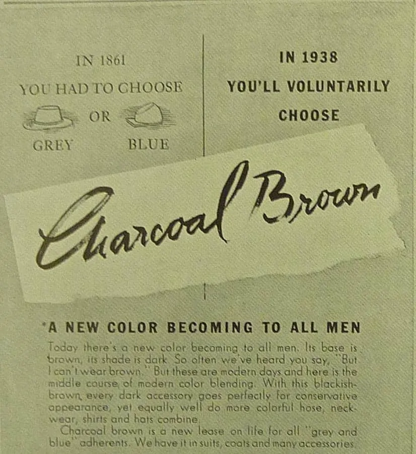 Charcoal Brown in 1938