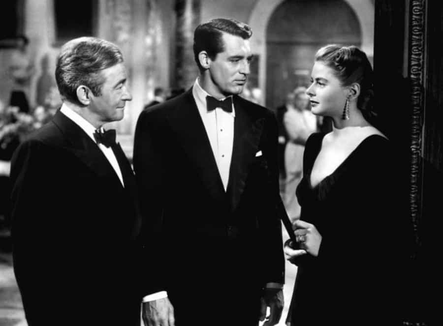Cary Grant communicating in black tie