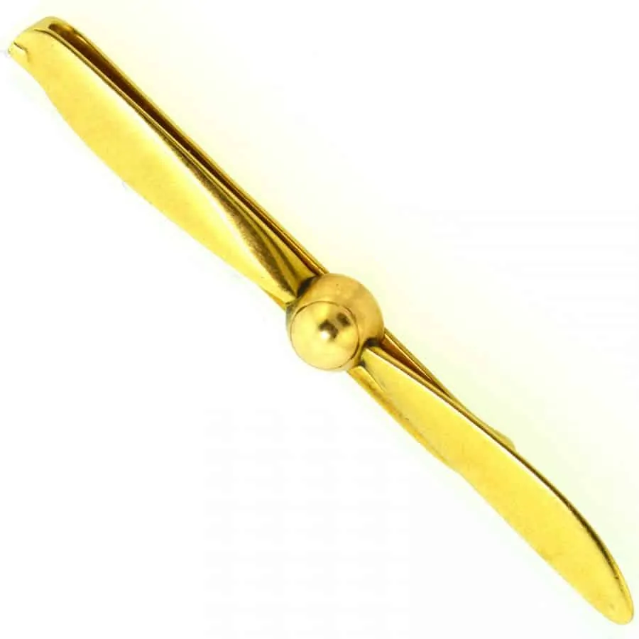 Swank Propeller Tie Clip from 1945 in 14k gold