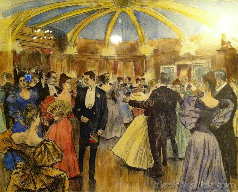 A Tuxedo Club dance as illustrated in Harper’s Weekly in 1895