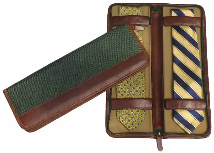 Leather and Canvas Tie Case