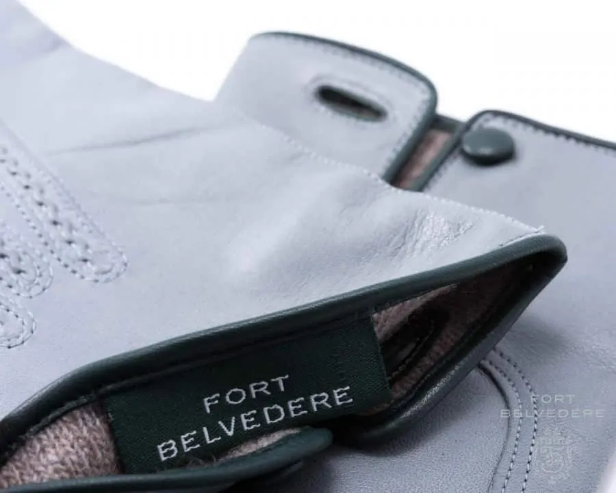 Light Grey Men's Gloves with Cashmere Lining - Fort Belvedere