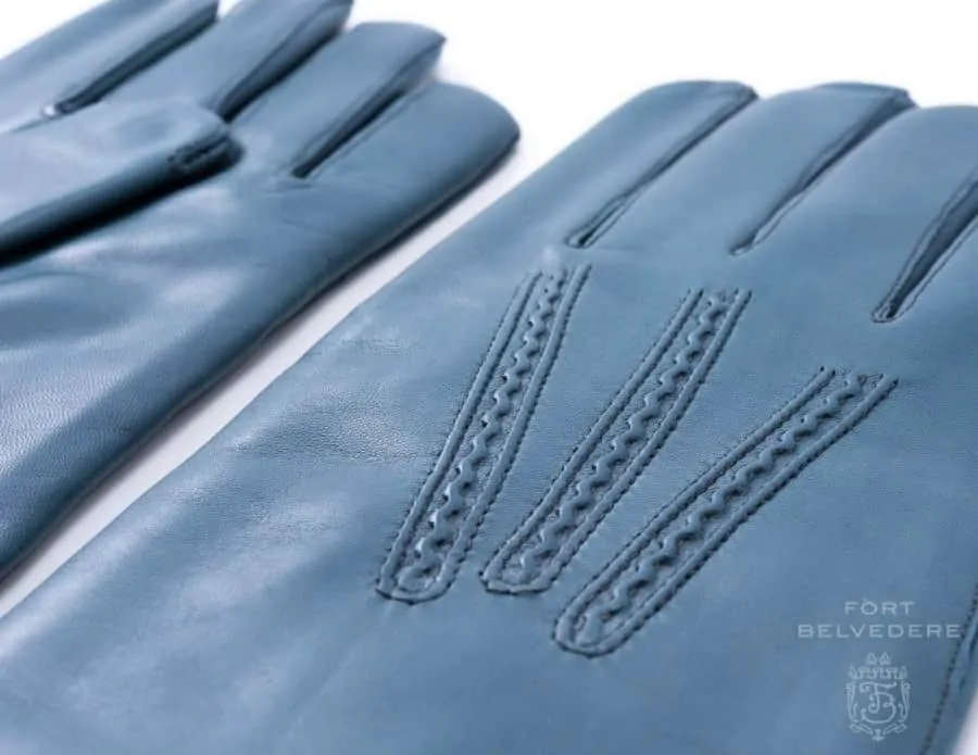Petrol Blue Men's Gloves with with Classic Point Design