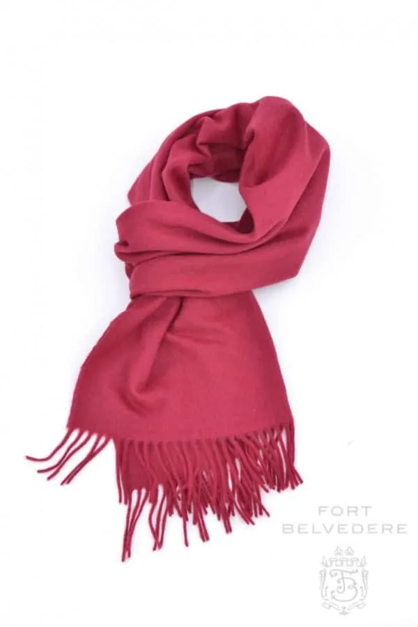 Solid Red Cashmere Scarf 180 x 30 cm - Fort Belvedere