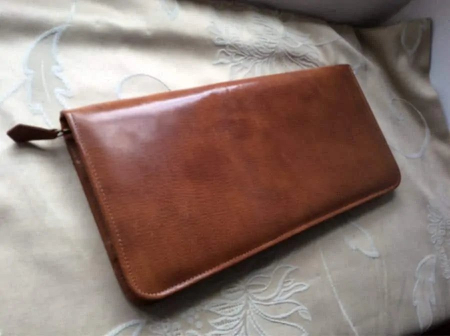 Vintage Brown Leather Tie Case
