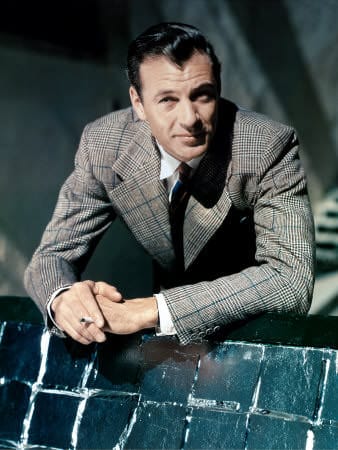 Gary Cooper in a windowpane tweed jacket