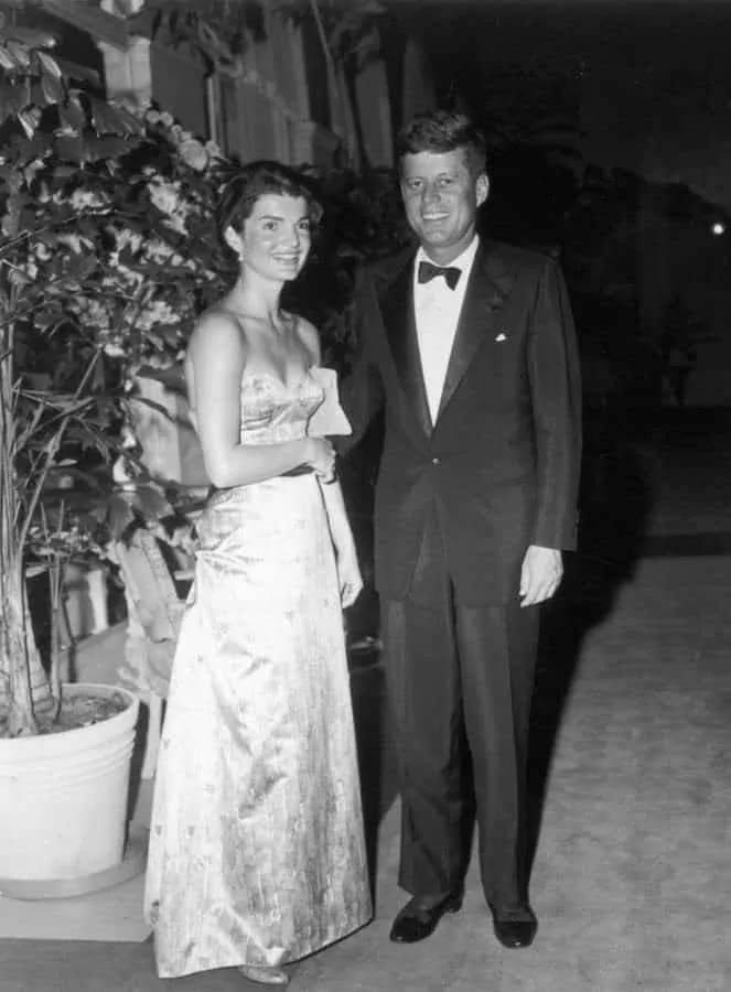 JFK in black tie with patent leather opera pumps