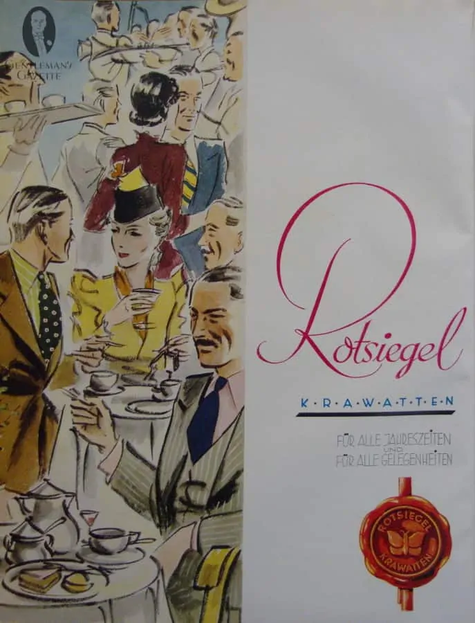 Ad for Rotsiegel Ties from 1937
