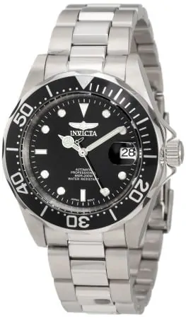 An Invicta watch closely resembling classic luxury dive watches like the Rolex Submariner