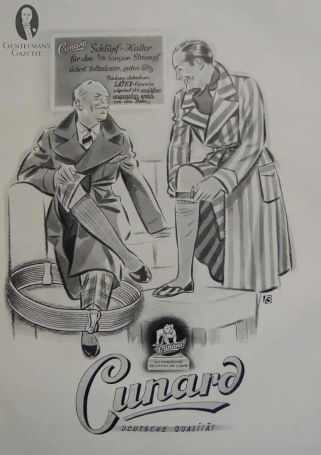 Cunard Ad for Sock suspenders from 1937