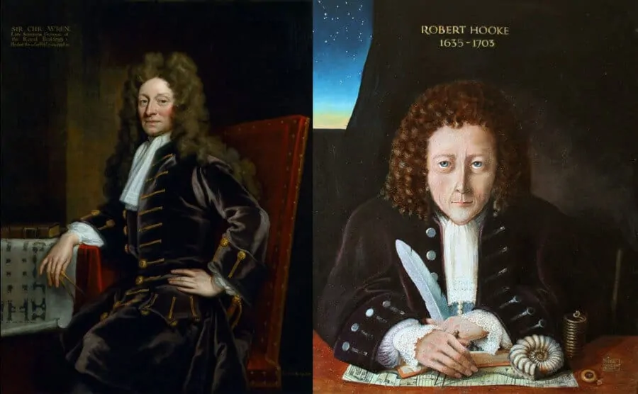 LTR Portraits of Sir Christopher Wren and Robert Hooke