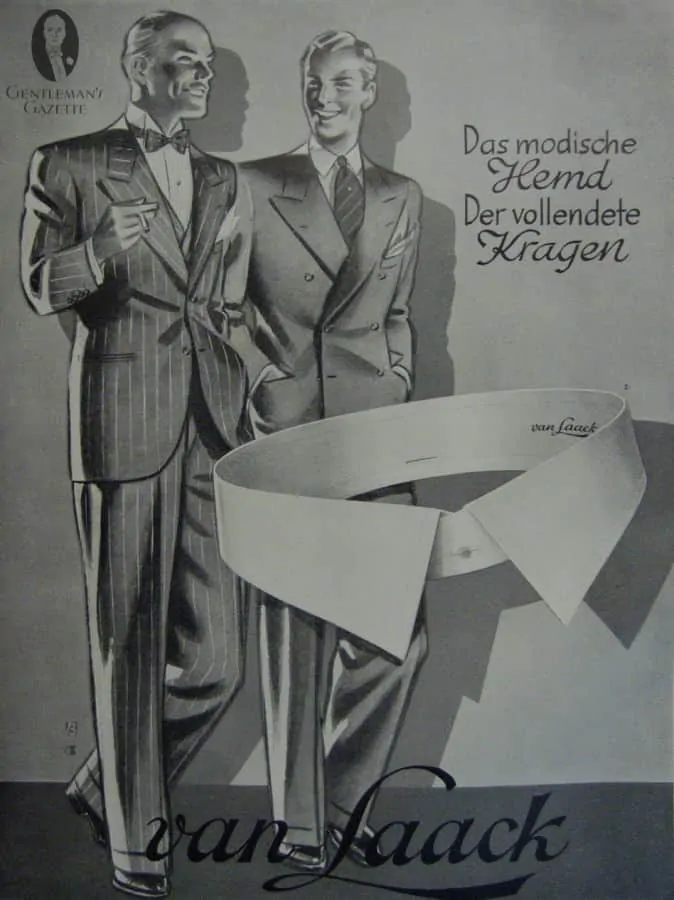 Van Laack Shirt Collar Ad from February 1937