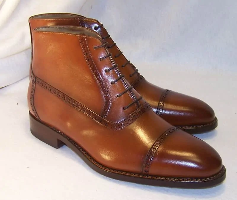 Balmoral Boots in brown with broguing