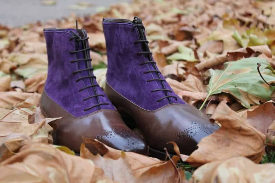 Brown and Purple Balmoral boots