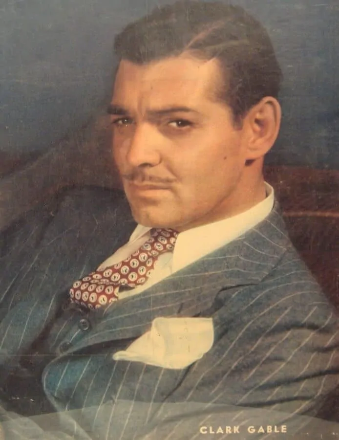 Clark Gable in Striped Suit in Color