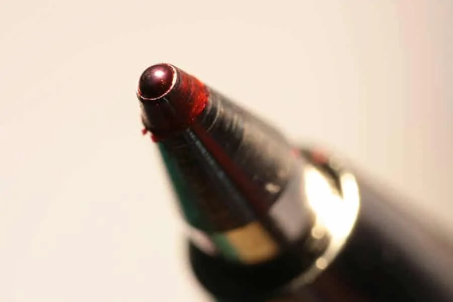 Close up of a rollerball pen tip