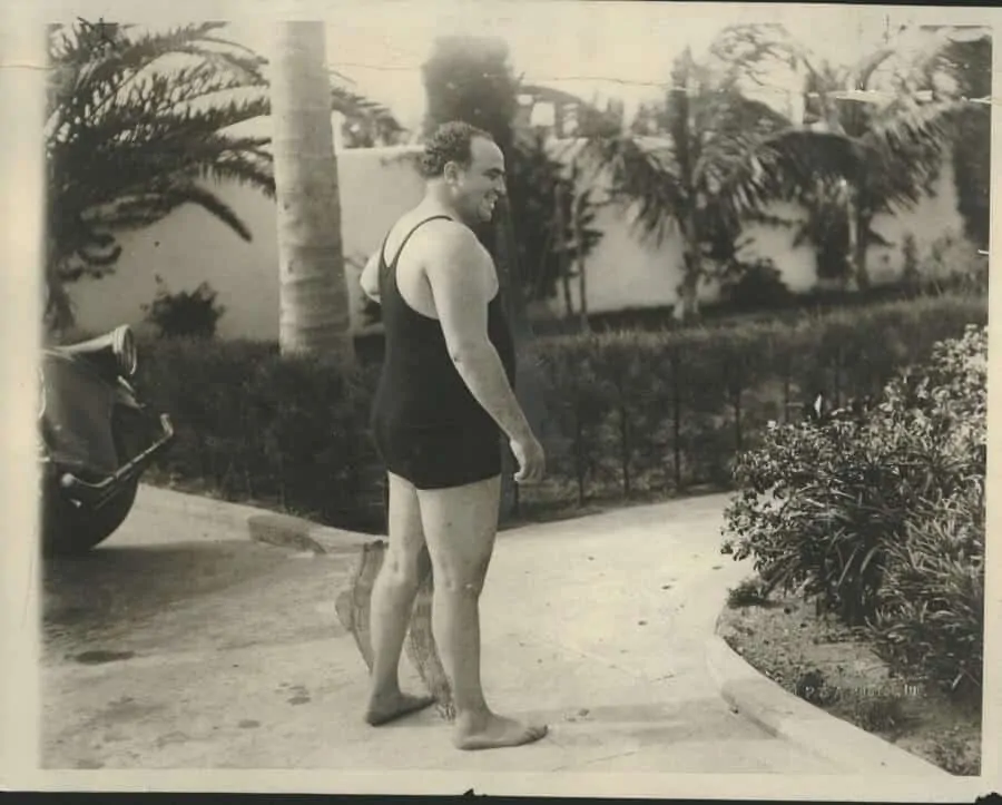 1929 Al Scarface Capone in a Bathing Suit at His Palm Island Florida Estate
