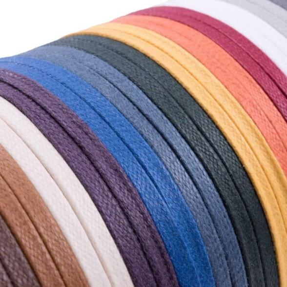 Color Swatches of Flat Waxed Cotton - Luxury Dress Shoe Laces by Fort Belvedere - Made In Italy