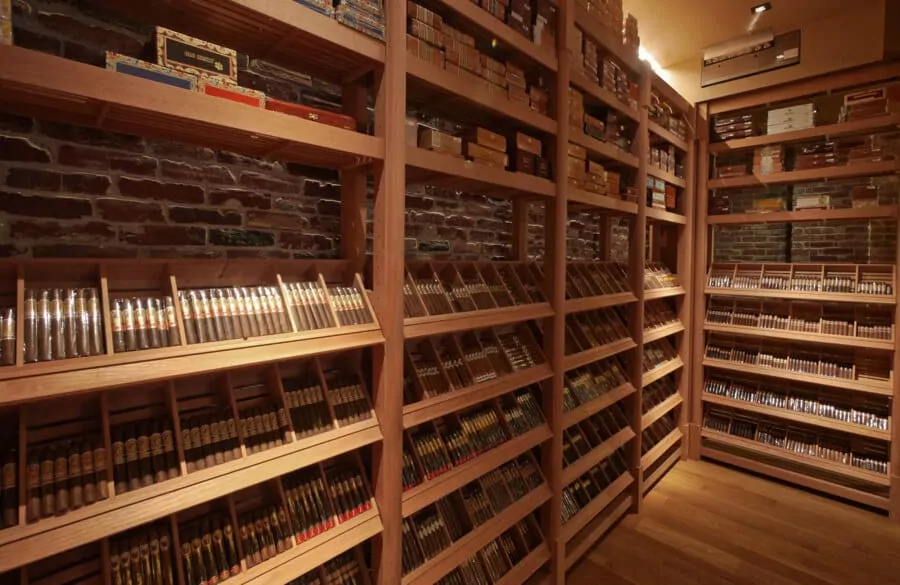 A humidor full of medium bodied cigars