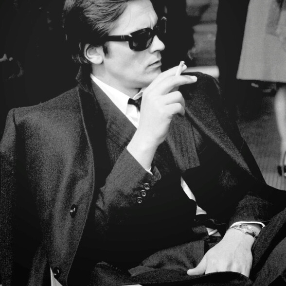 Alain Delon smoking in Rome 1969