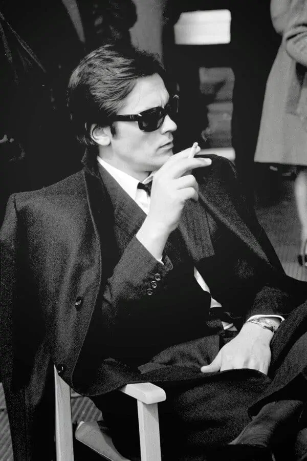 Alain Delon smoking in Rome 1969