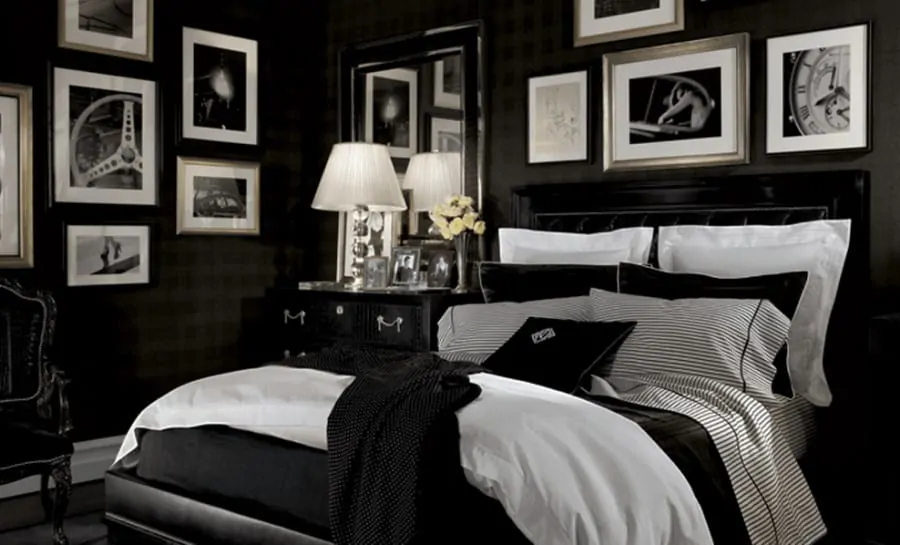 Elegant Black & White Brook Street Bedroom by Ralph Lauren