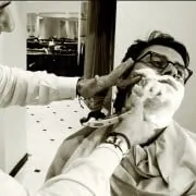 The early days - Fabio getting a shave