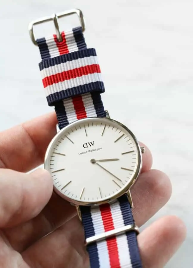 The ever preppy Daniel Wellington Canterbury is perfect for the lake
