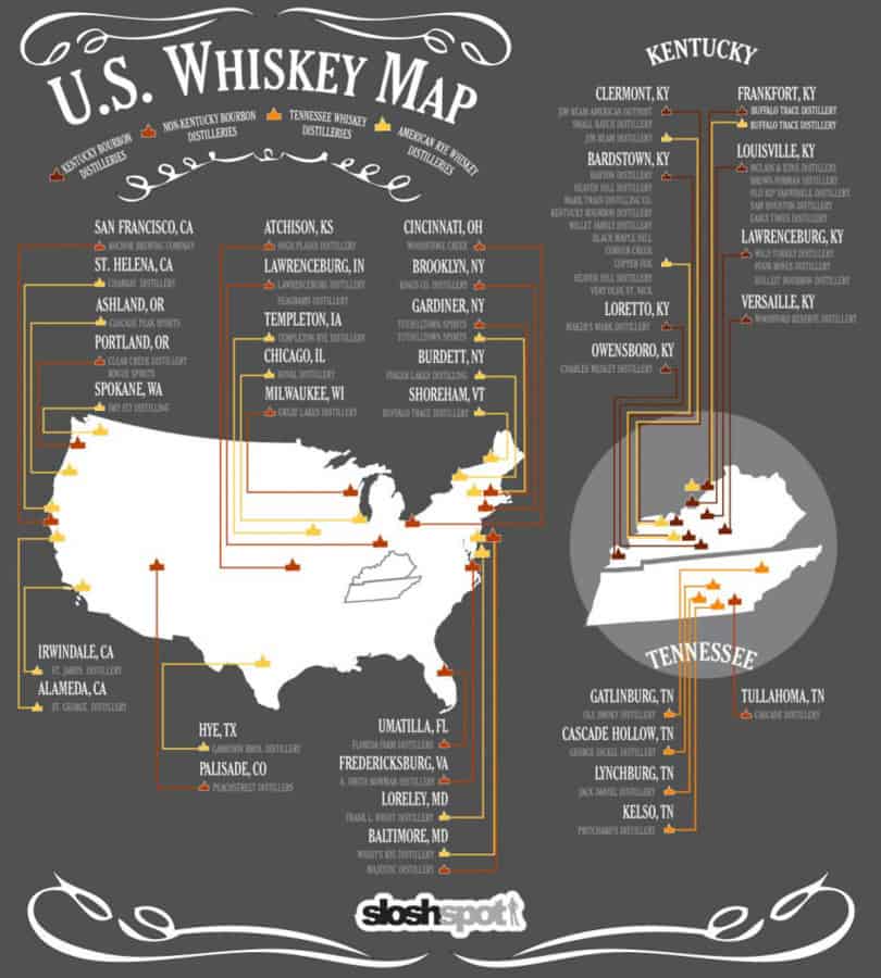 A Map Of American Whiskey A map of American Whiskey