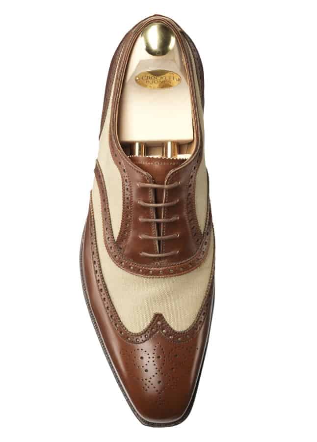 Colonial Style Spectator with Canvas by Crockett & Jones top view