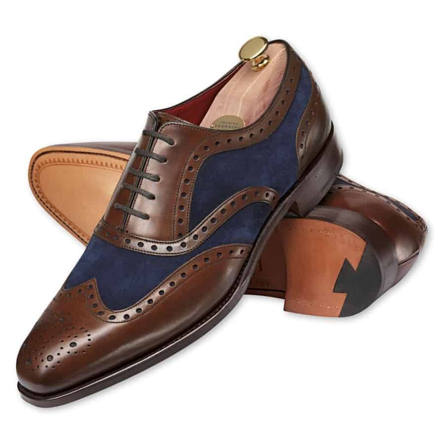Navy Sude and brown boxcalf Spectator