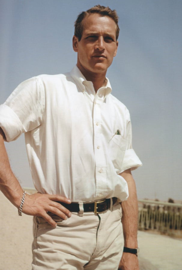 Paul Newman in a classic white button down