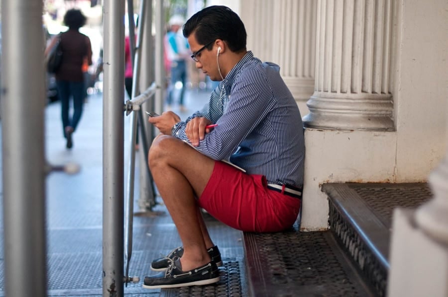 Preppy red shorts perfect for a casual day outdoors