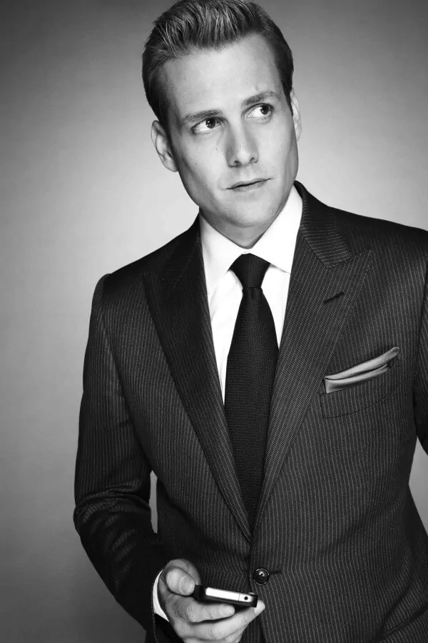 Harvey Specter in a striped suit