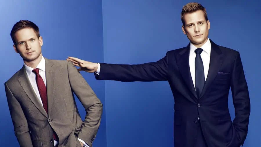 USA CORPORATE -- "USA Network Upfront 2013 Talent Portraits" -- Pictured: (l-r) Patrick J. Adams and Gabriel Macht from Suits -- (Photo by: Jill Greenberg/USA Network)