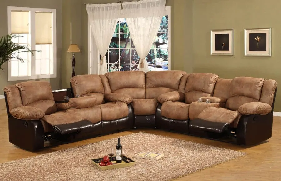 A recliner sectional works well in home theaters
