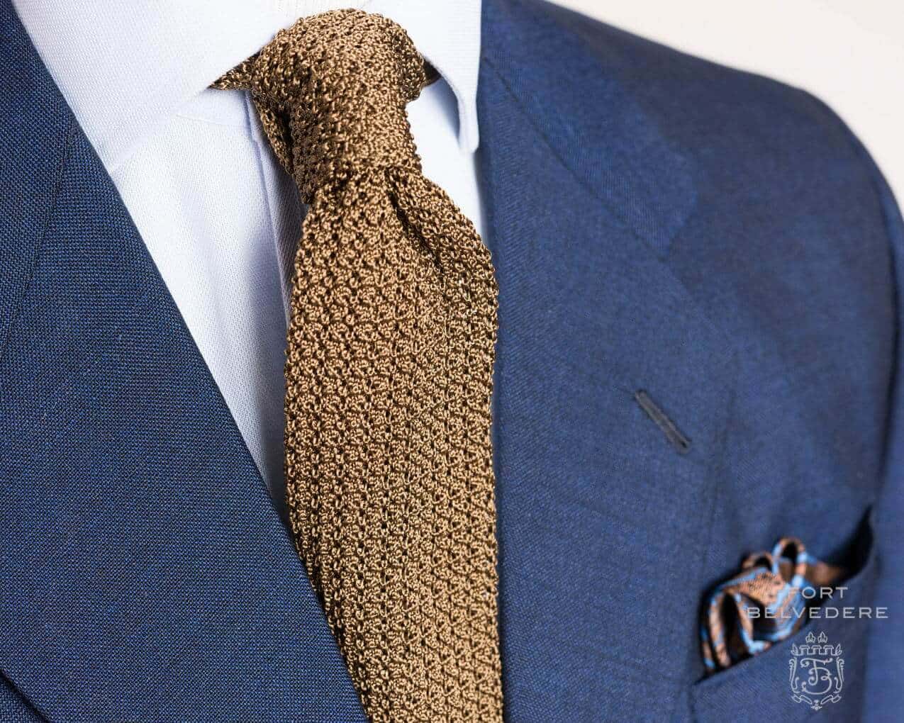 DQT Mens Skinny Tie Knit Knitted Diagonal Stripe Necktie FREE Pocket Square 