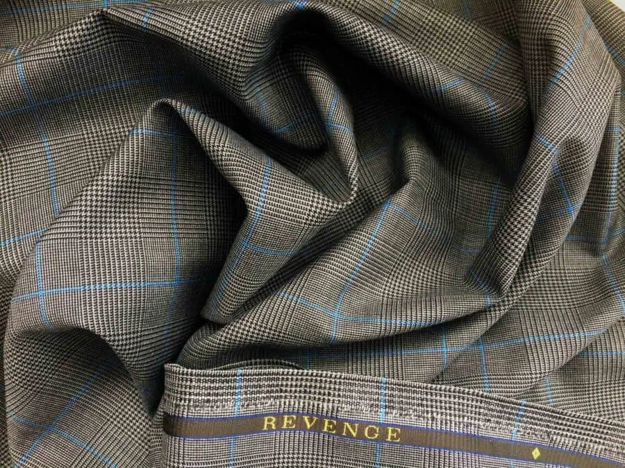 REVENGE in Prince of Wales check with light blue overplaid