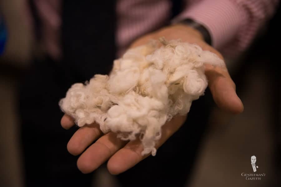 Natural wool raw material