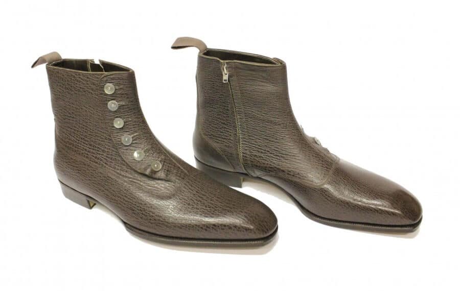 Cleverly Button Boot with zipper in elephant leather