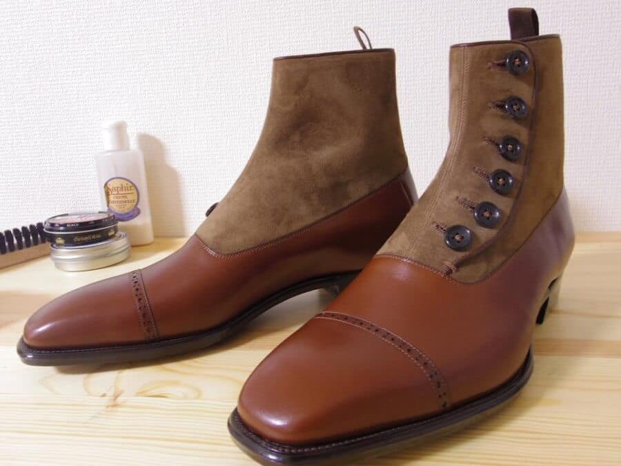 old fashioned boots with buttons