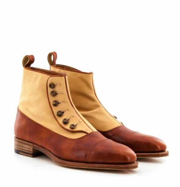 Kanpekina Canvas Leather button boots