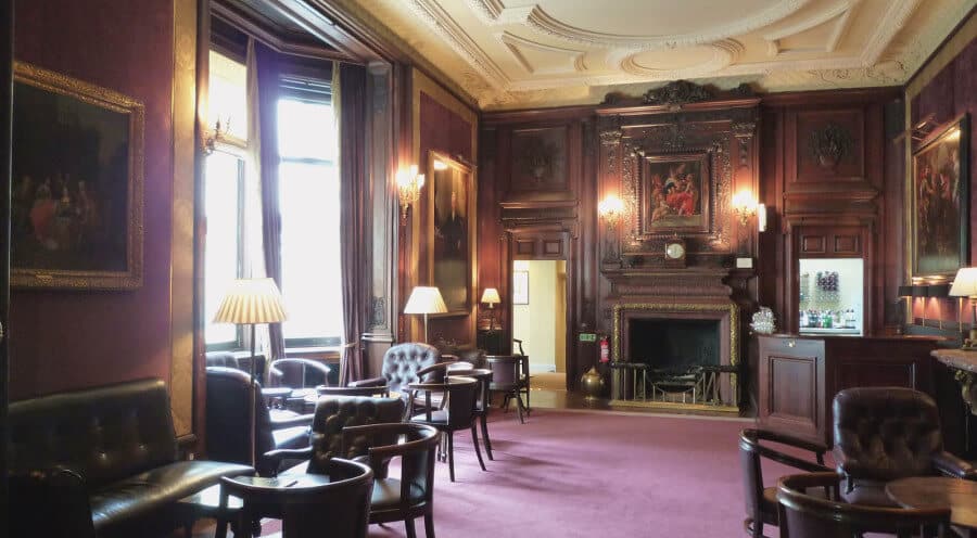 The lounge at a private members club