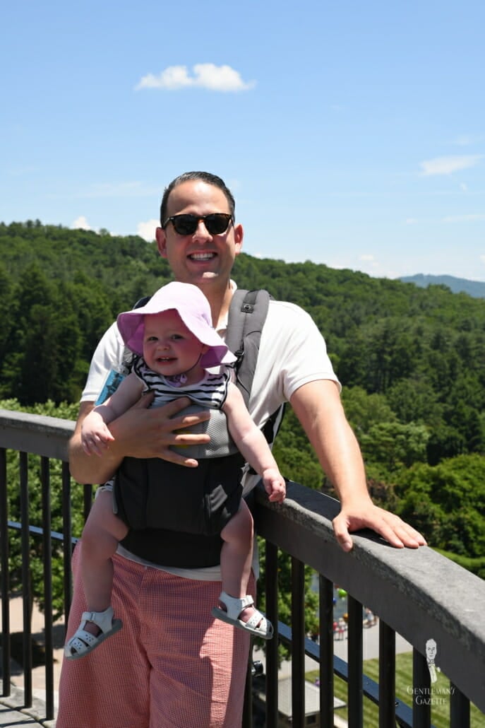 There is no stylish way to carry a baby carrier - just suck it up and deal with it