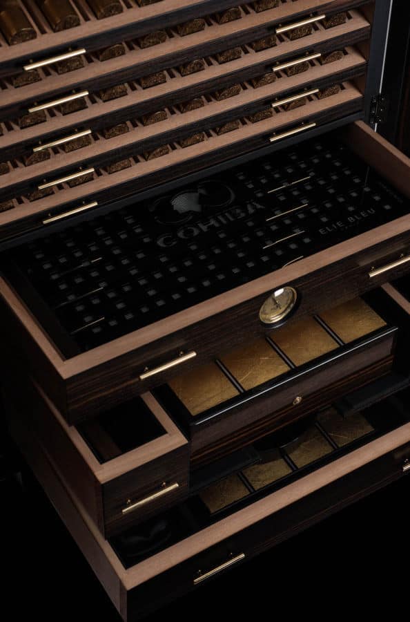 A Cohiba humidor with drawers to separate cigars