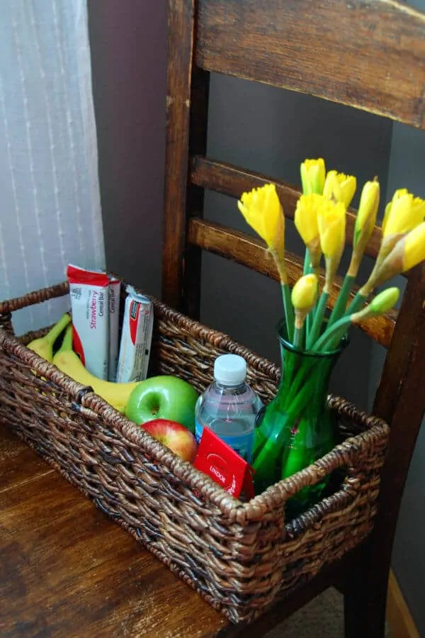 A small welcome basket to make them feel at home