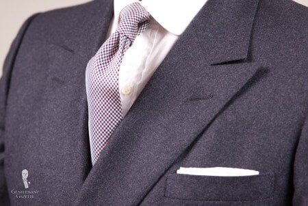 A Dark Flannel Suit with Silk Tie & Pocket Square