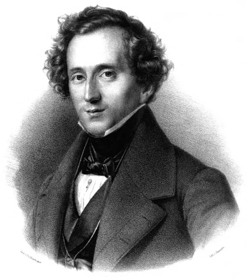 Felix Mendelssohn-Bartholdy wearing a cravat in the style of dOrsay
